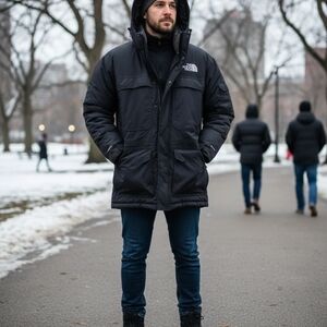 The North Face Men's Black Parka Jacket